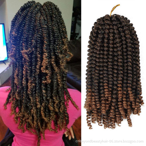 spring twist crochet short curly synthetic braiding ombre bomb twist hair extension